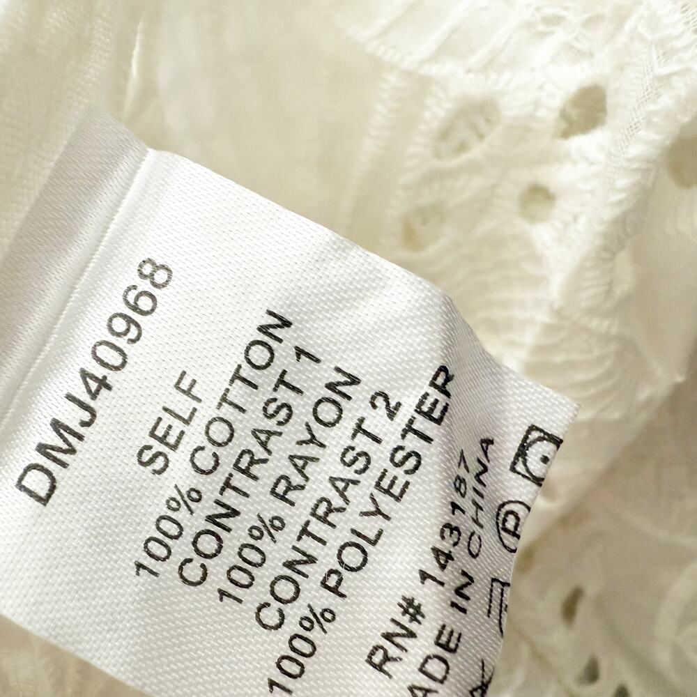 DANCE & MARVEL | Lace Eyelet Cover Up Kimono Wrap Tie  White Oversized | Small - Picture 7 of 9